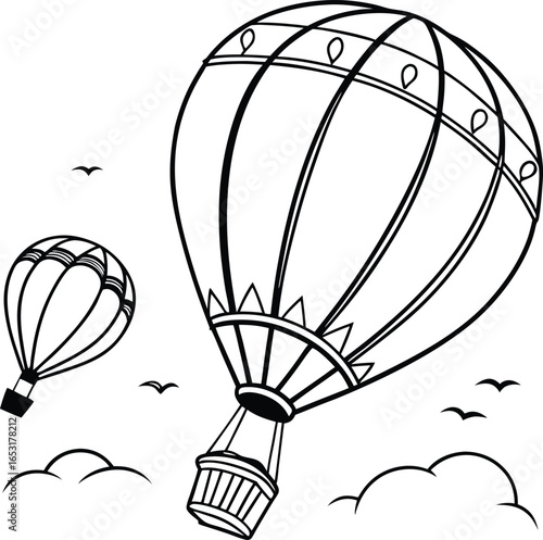 Soaring adventure awaits with these iconic hot air balloons ascending into the sky.