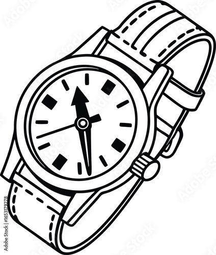 Classic wristwatch with leather strap showcasing timeless design and precision for sophisticated style