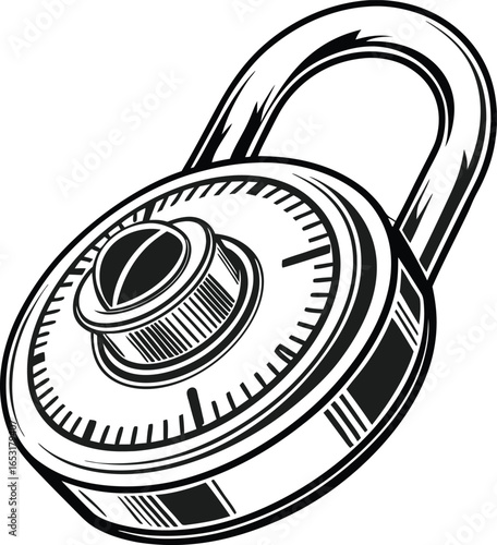 Secure your assets with this classic combination lock, symbolizing safety and protection for data and valuables.