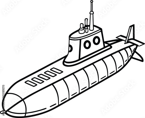Sleek submarine outlines a powerful naval vessel ready for underwater exploration and defense missions