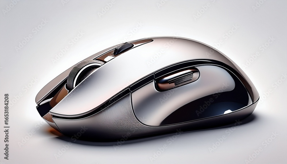 sleek wireless gaming mouse with matte finish isolated on white background showcasing modern design and sharp shadows sleek wireless gaming mouse with matte finish isolated on white background showcasing modern design and sharp shadows