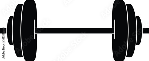 barbell silhouette vector art illustration