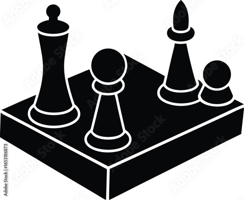 board games silhouette vector art illustration