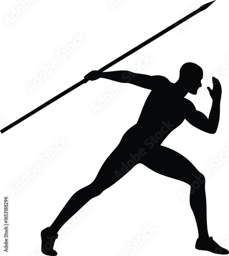 javelin throw silhouette vector art illustration