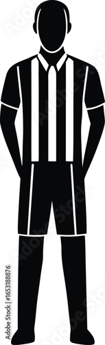 match referee silhouette vector art illustration