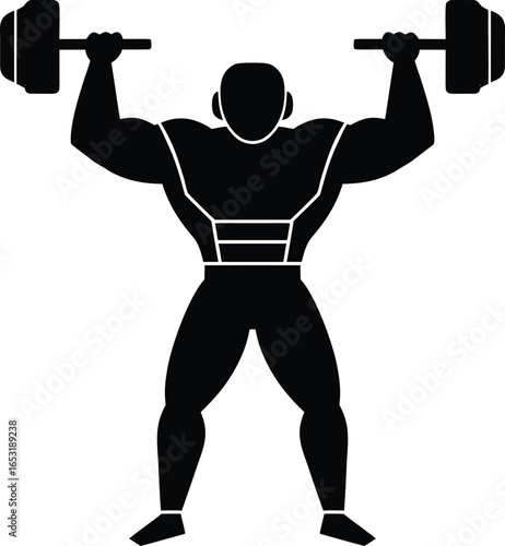 para powerlifting silhouette vector art illustration