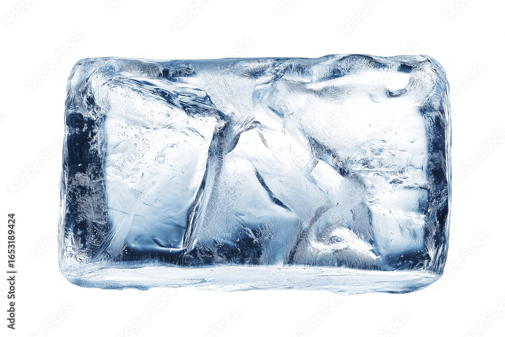 Obraz premium ice cube frame rectangular shape isolated on white or transparent png