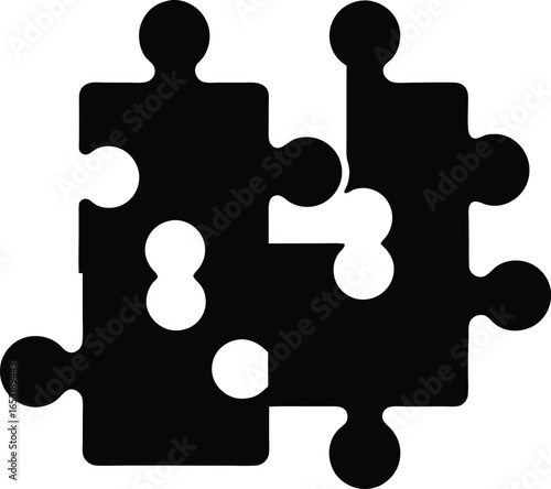 puzzle game silhouette vector art illustration