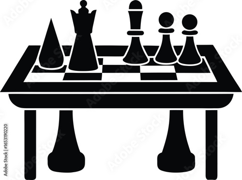 tabletop games silhouette vector art illustration