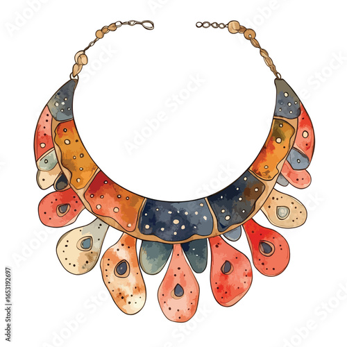 Vibrant Geometric Necklace with Intricate Details