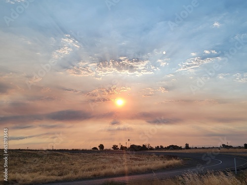 Sunrise on a smokey sky