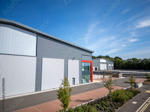Industrial estate with warehouses and commercial properties