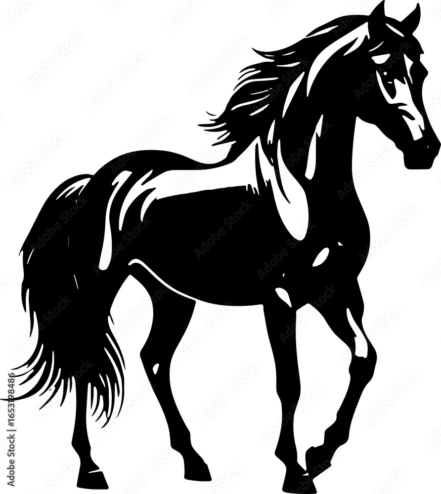 Obraz premium Minimalist Horse icon Elegant Animal 
