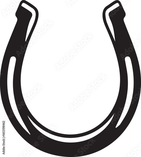 horse shoe line art silhouette editable vector illustration