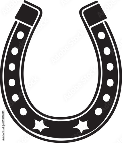 horse shoe line art silhouette vector illustration horse shoe logo editable silhouette