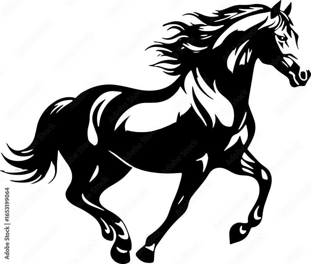 Obraz premium Minimalist Horse icon Elegant Animal 