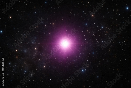 A lone star shines brightly amidst a sea of stars in the vast expanse of space