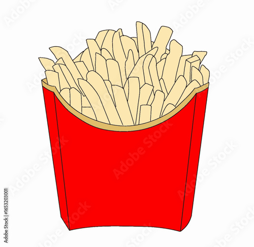 french fries in a red box