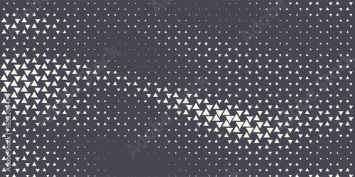 Triangular Halftone Texture Retrowave Vector Geometric Technology Abstract Background. Half Tone Triangles Retro Colored Pattern. eps10