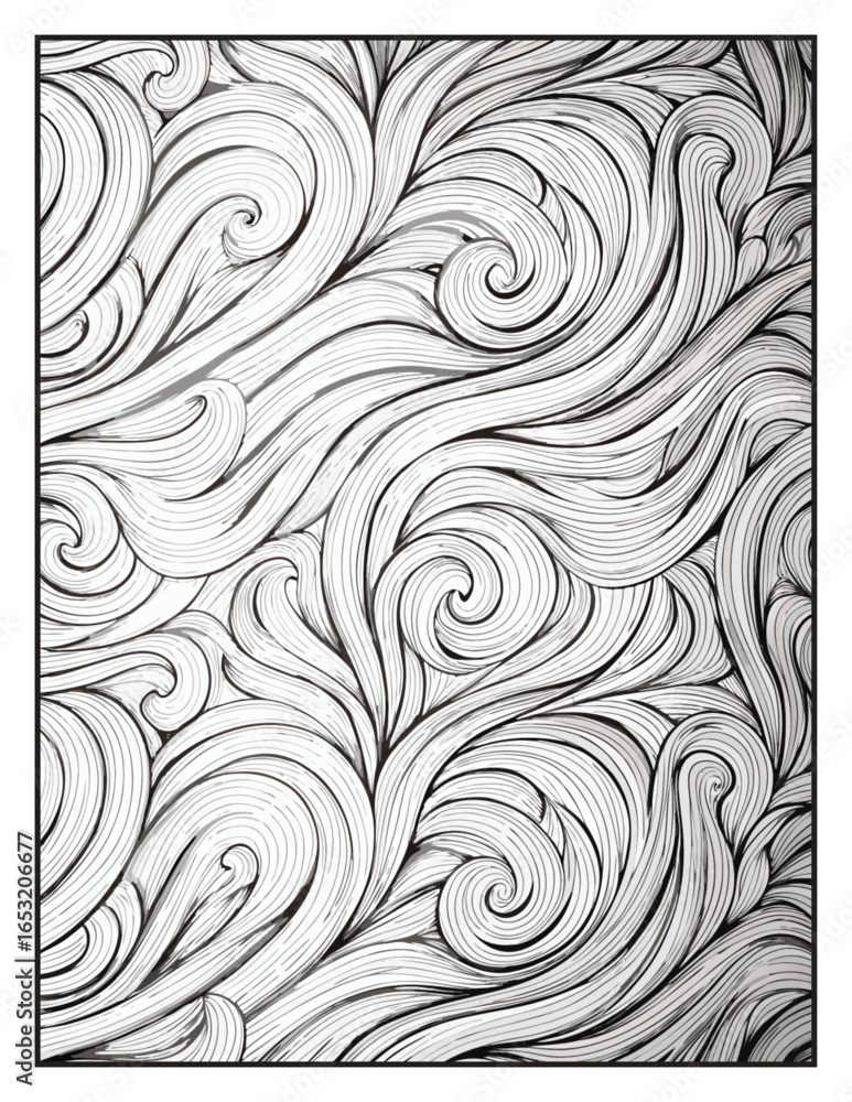 Fototapeta premium Relaxing Patterns Coloring Pages | Easy Mandala, Floral, Geometric & Abstract Designs for Stress Relief