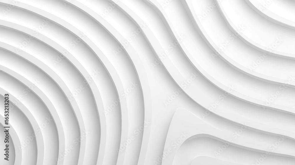 Fototapeta premium Abstract white curves in concentric layers.