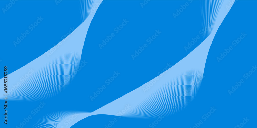 Fototapeta premium Abstract blue gradient background with shining lines waves modern