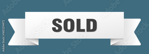 sold ribbon isolated on transparent background. sold ribbon