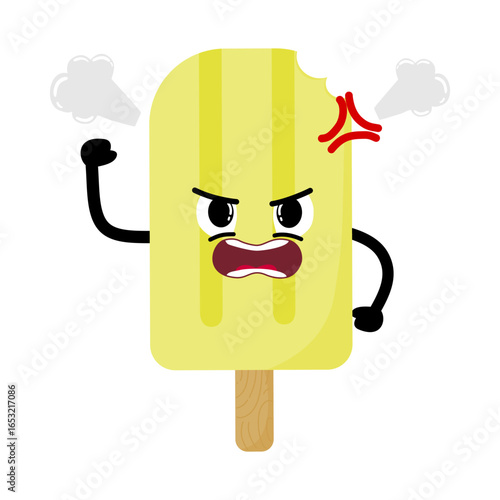 Cute Hand Drawn Furious Mad Popsicle