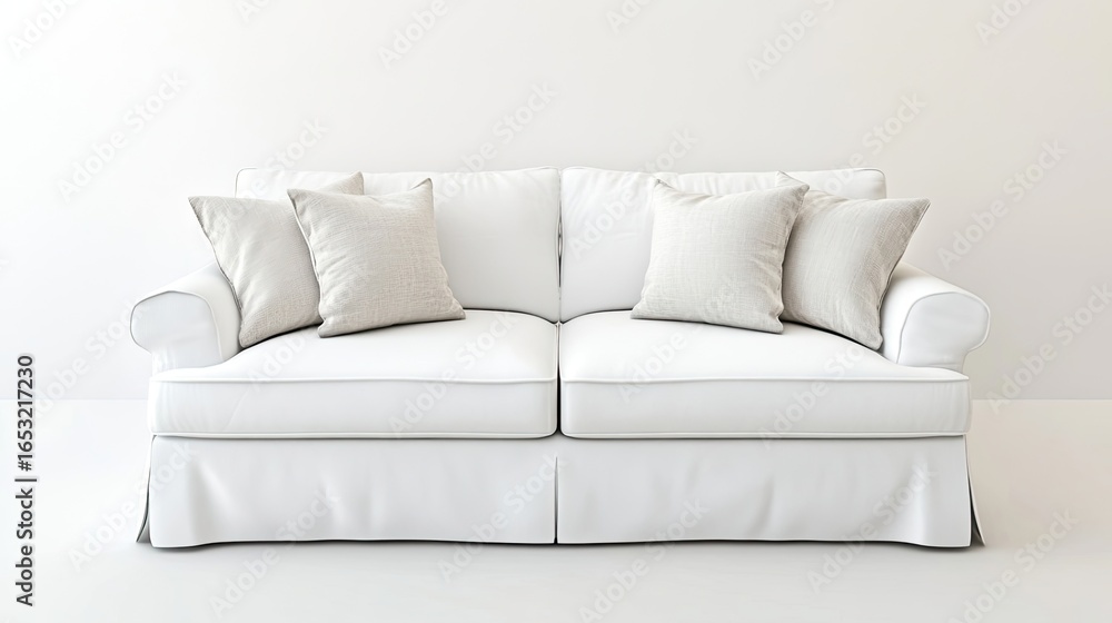 Obraz premium White sofa viewed straight on