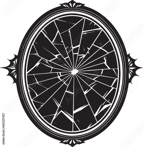 Silhouette of a Person Reflected in a Broken Mirror – Conceptual Abstract Reflection Art