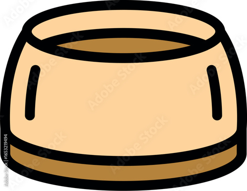 Cartoon drawing of pet bowl containing food or water, offering nourishment to a cherished pet
