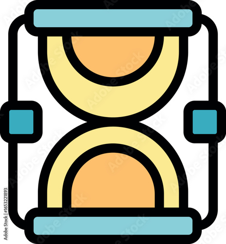 Classic hourglass showing the passage of time with sand flowing from top to bottom