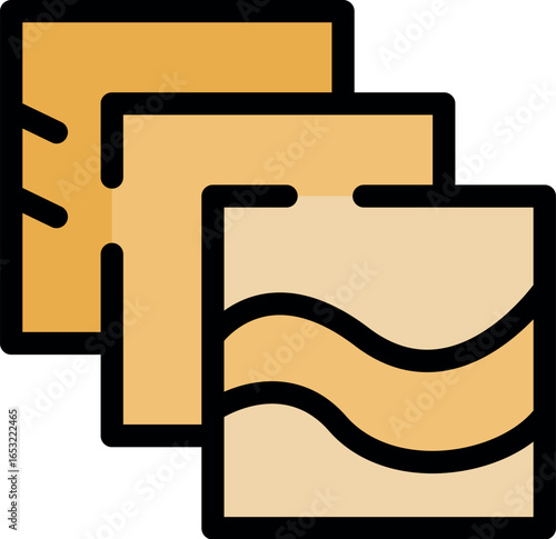Illustration of layered material depicting geological strata, sedimentary rocks, or a layered structure, suitable for educational or scientific content