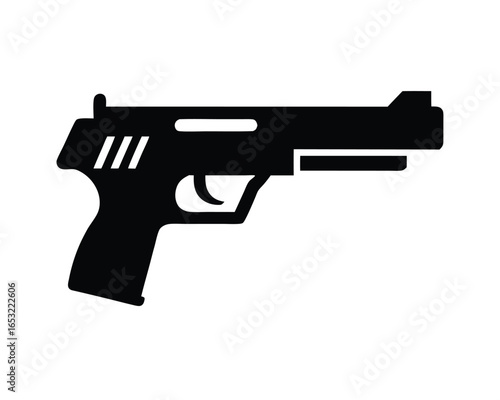 Gun Icon  Clean Silhouette Vector Illustration