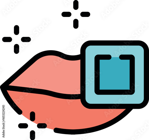 Sensuous lips showcasing a modern lipstick color matching device, promising a revolution in beauty and cosmetics