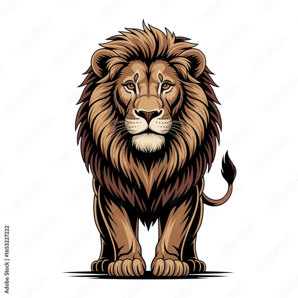 Obraz premium Majestic lion portrait isolated on transparent background