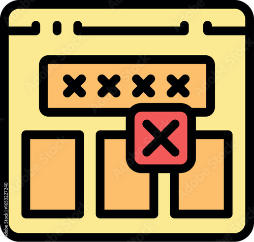 Website login process failing because of incorrect password, resulting in account lockout and access denied