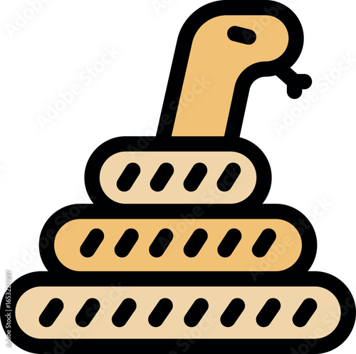 Stacked coiled snake ready to strike, showing a threatening posture
