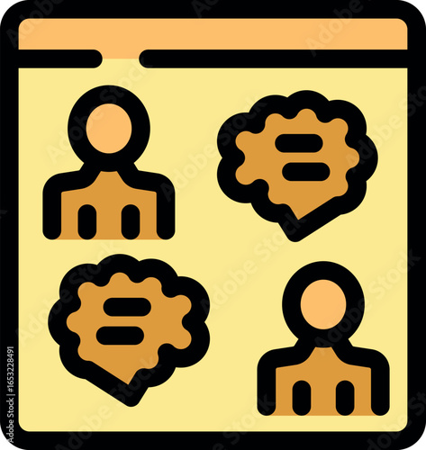 People exchanging messages on an online forum, discussing and sharing ideas in a virtual community