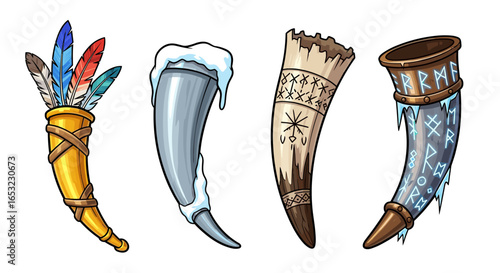 Mythical horns and vessels collection with a unique decorative touch