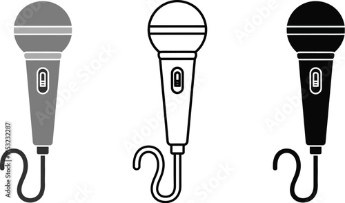 Microphone vector illustration set for audio and voice art