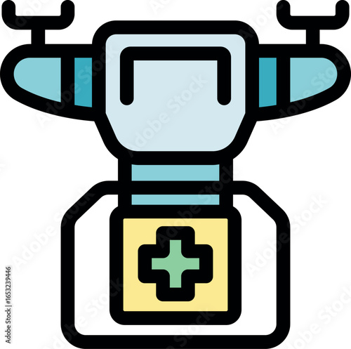 Medical drone quickly delivering first aid kit, ensuring timely medical assistance and improving healthcare accessibility