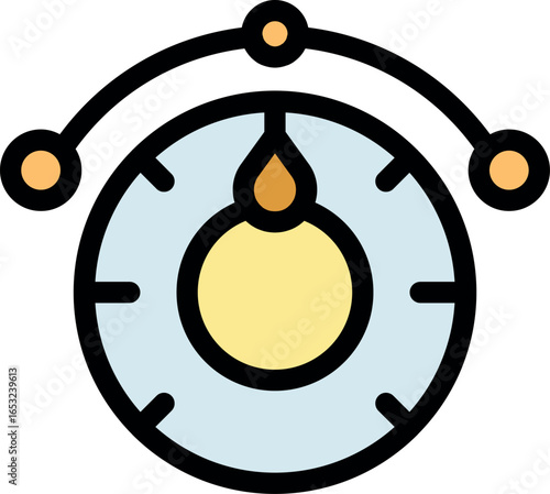 Hypnosis pendulum swinging on a clock face, representing time management and focus
