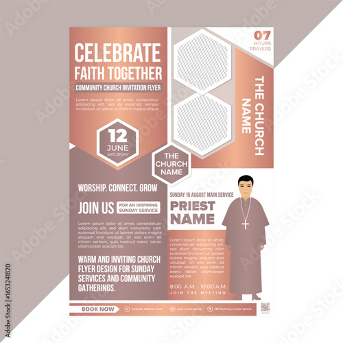 Clean Church Invitation Flyer for Sunday Worship