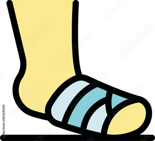 Bandaged foot recovering from injury, symbolizing healthcare and medical treatment
