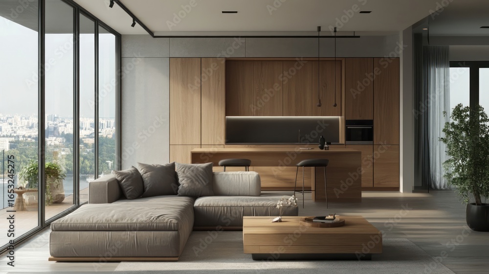 Fototapeta premium living room with fireplace