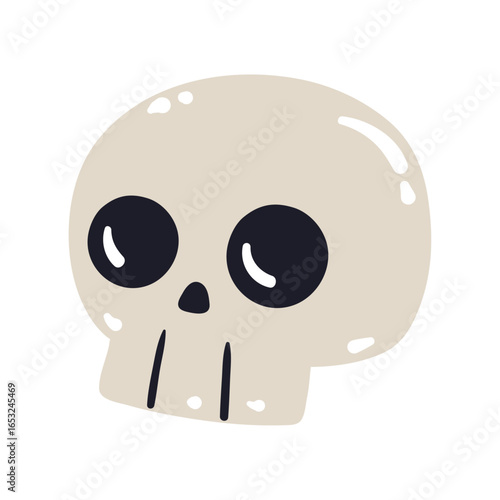 Simple Skull Illustration: A simplified yet striking illustration of a skull. This minimalist graphic is perfect for various design applications, evoking curiosity and intrigue.
