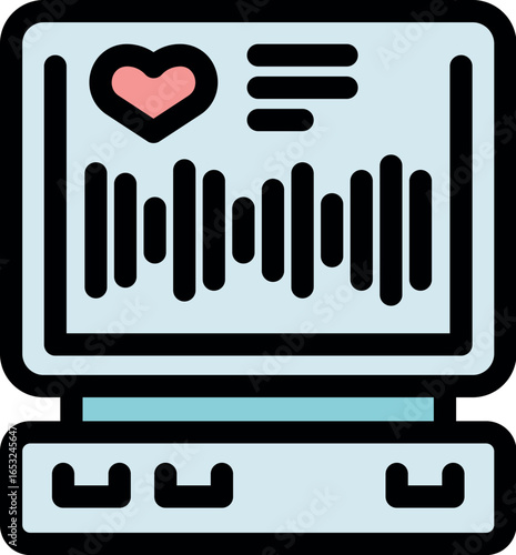 Cardiotocography is showing fetal heartbeat rate and uterine contractions during pregnancy