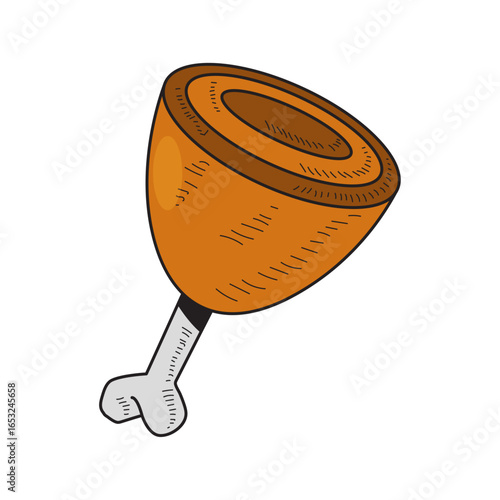Savory Cutlet Illustration: A detailed illustration of a perfectly prepared cutlet, showcasing the rich, savory textures and colors associated with culinary delight.