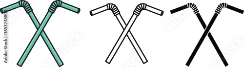 Drinking straws vector illustration bendy straw clipart set